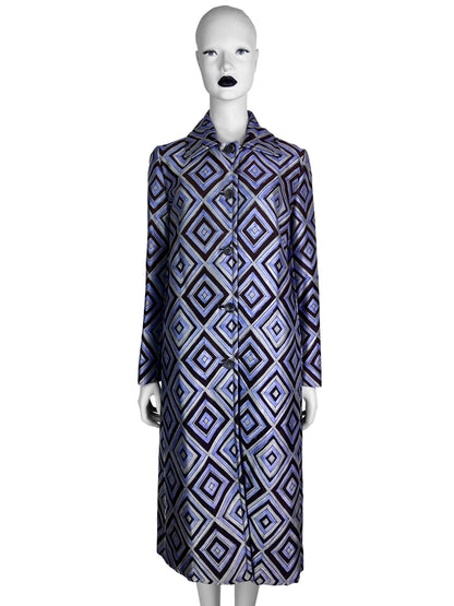 Prada Fall 1996 Diamond Print Coat in Purple