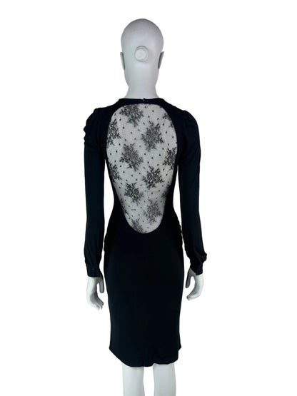 Alexander McQueen Fall 2005 Hitchcock Lace Back Jersey Dress
