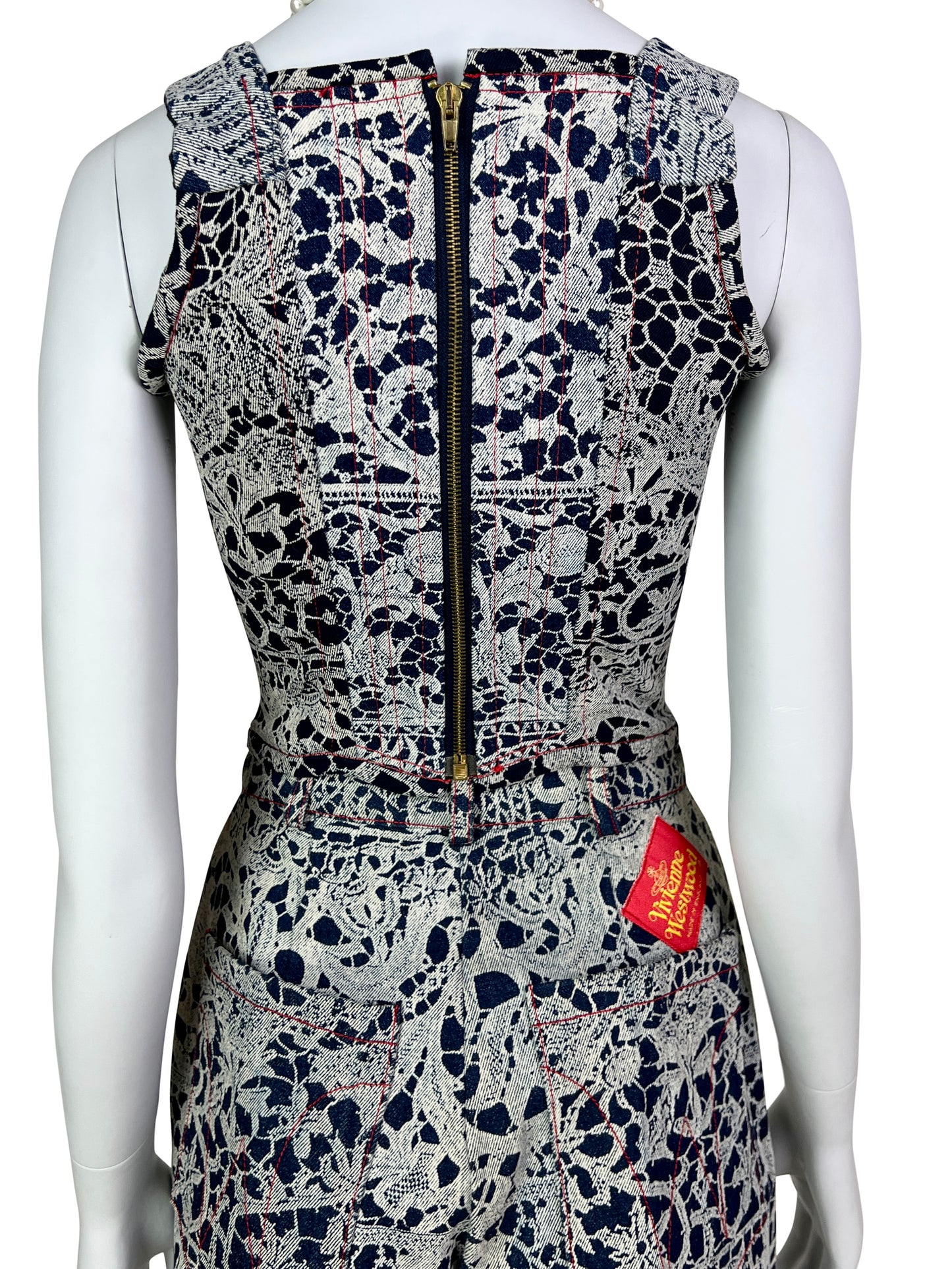 Vivienne Westwood Fall 1992 “Always on Camera” Printed Lace Screen Denim Set