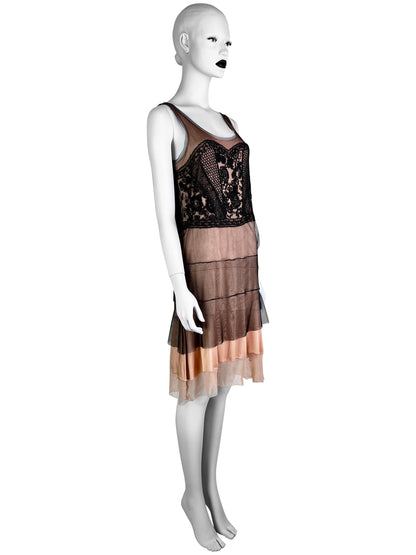 Dior Spring 2006 Embroidered Mesh Silk Mini Dress