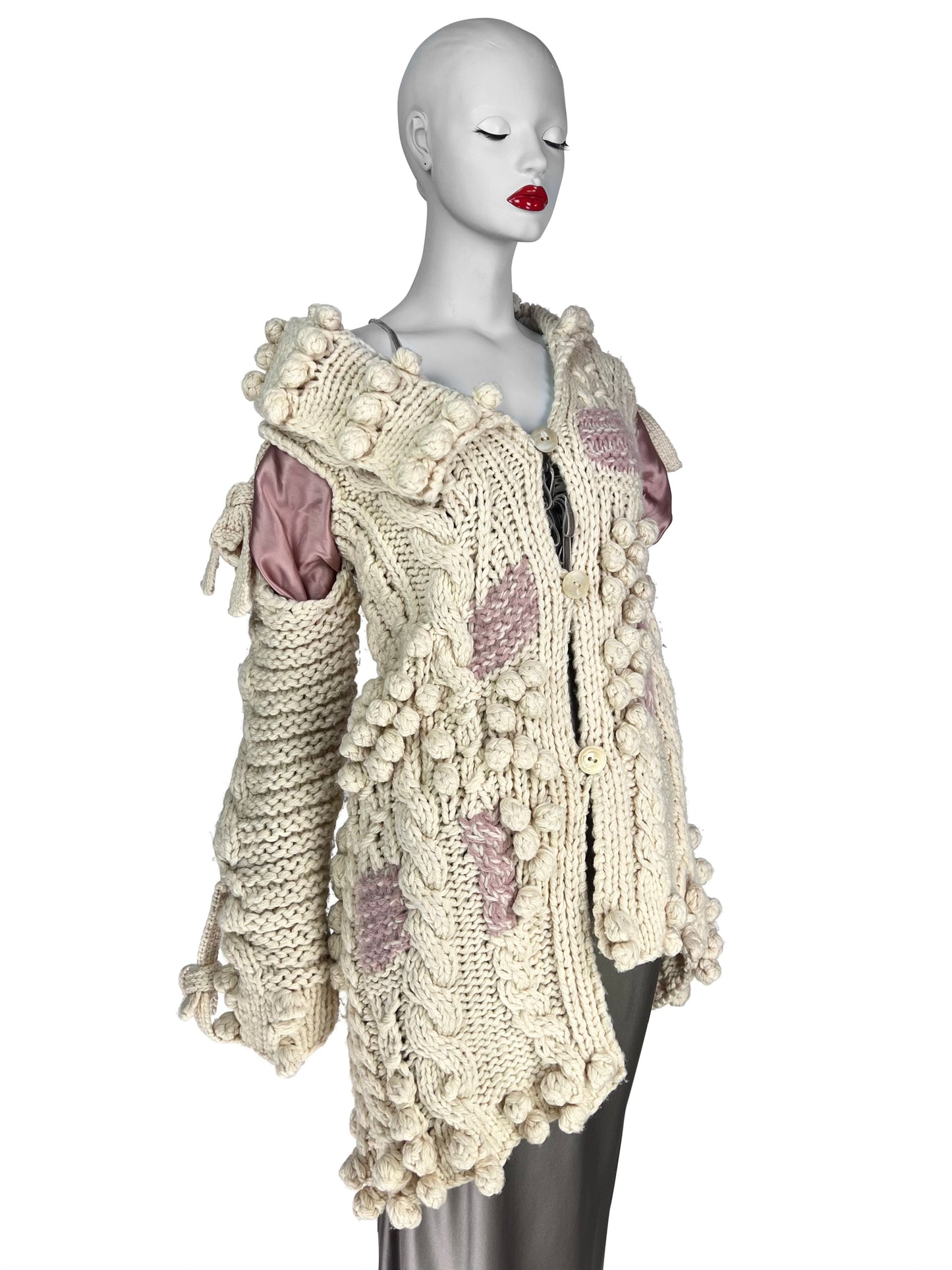Dior by John Galliano Fall 2000 Oversized Asymmetrical Knitted Cardigan