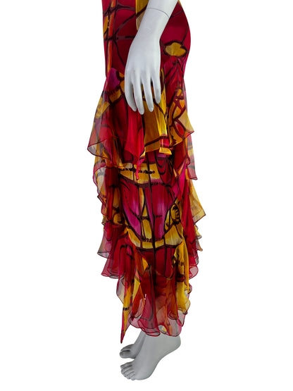 Dior by John Galliano Fall 2000 Stained Glass Bias-Cut Silk Dress