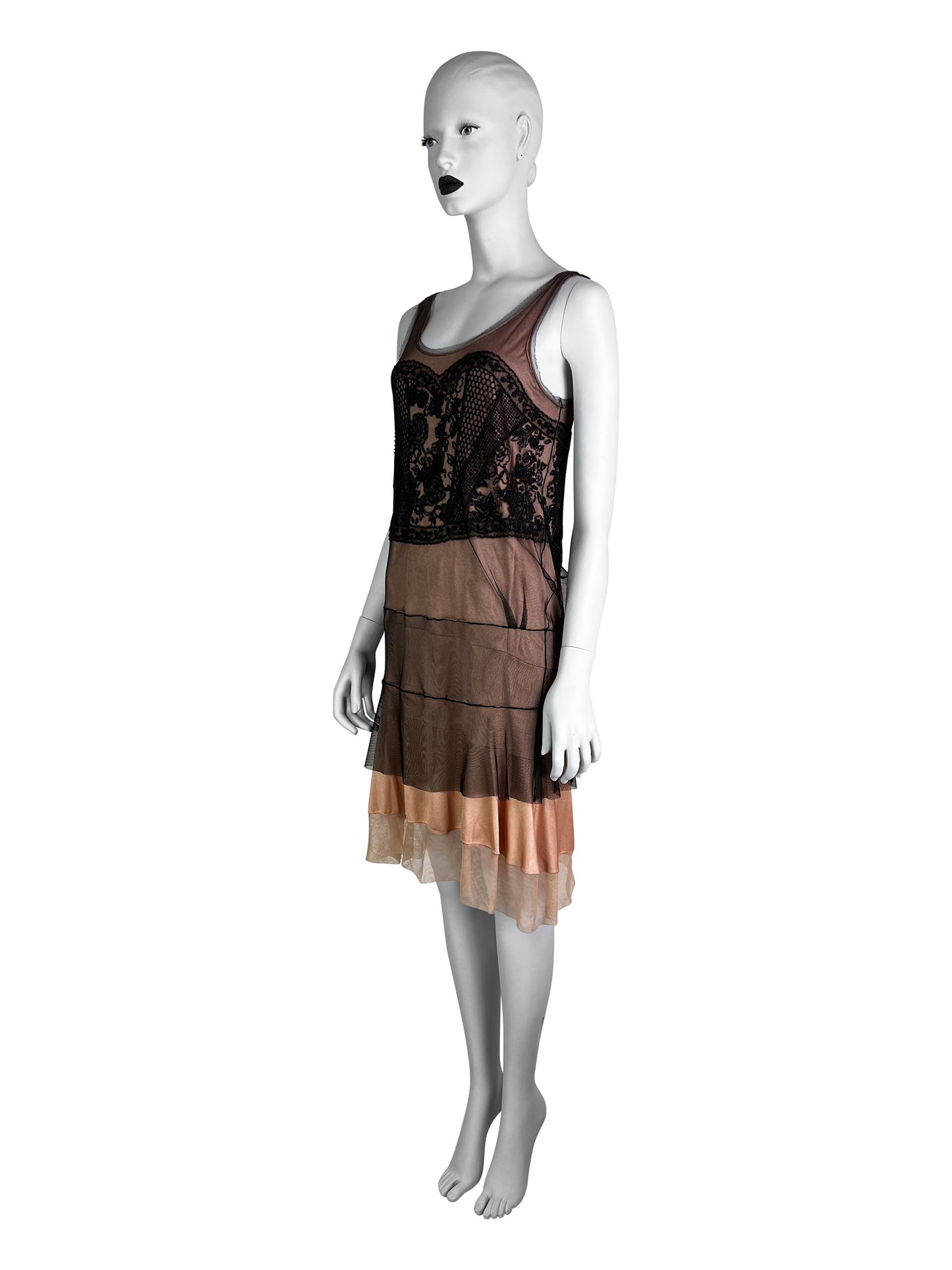 Dior Spring 2006 Embroidered Mesh Silk Mini Dress