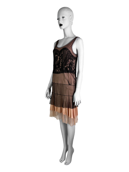 Dior Spring 2006 Embroidered Mesh Silk Mini Dress