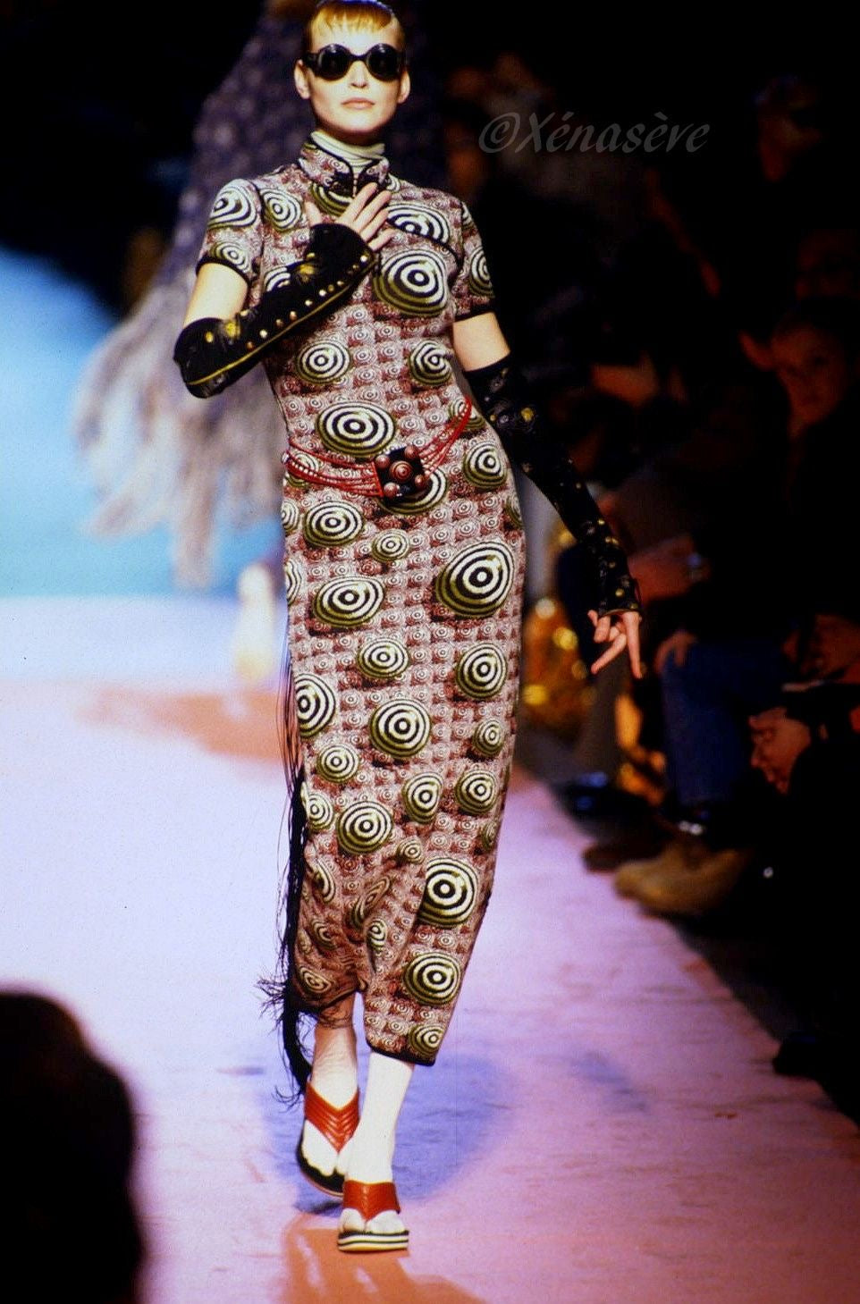 Jean-Paul Gaultier Fall 1996 Psychedelic Print Jacquard Cheongsam Dress