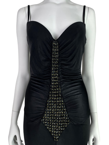 Roberto Cavalli Fall 2005 Draped Jersey Gown with Swarovski Crystal Panel