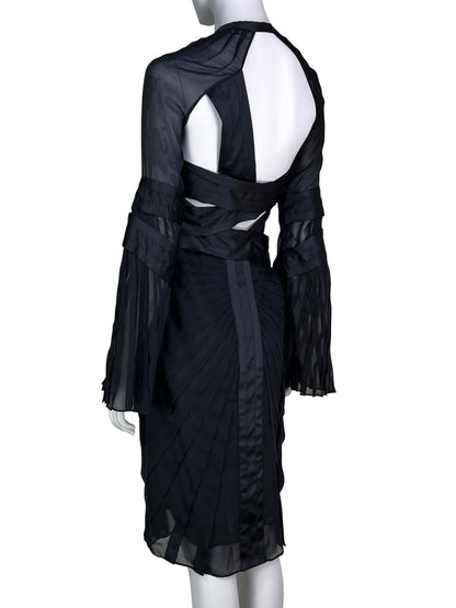 Gucci Fall 2004 Pleated Bondage Silk Dress