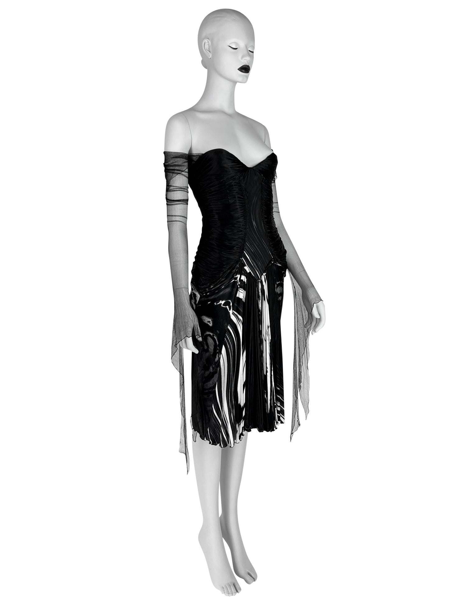 Roberto Cavalli Fall 2003 Black Corseted Dress