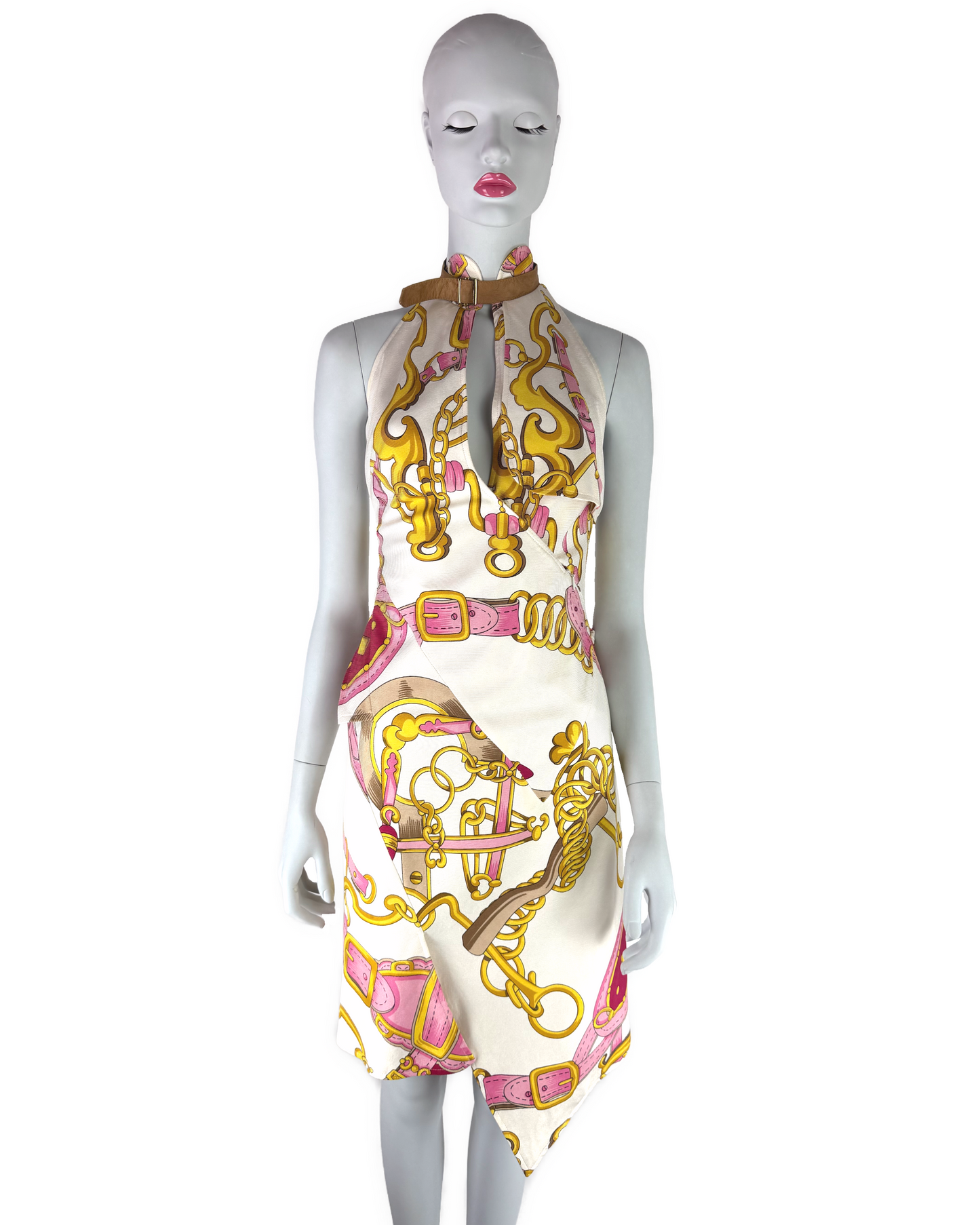 Dior by John Galliano Spring 2000 Runway Silk Equestrian Scarf Dress