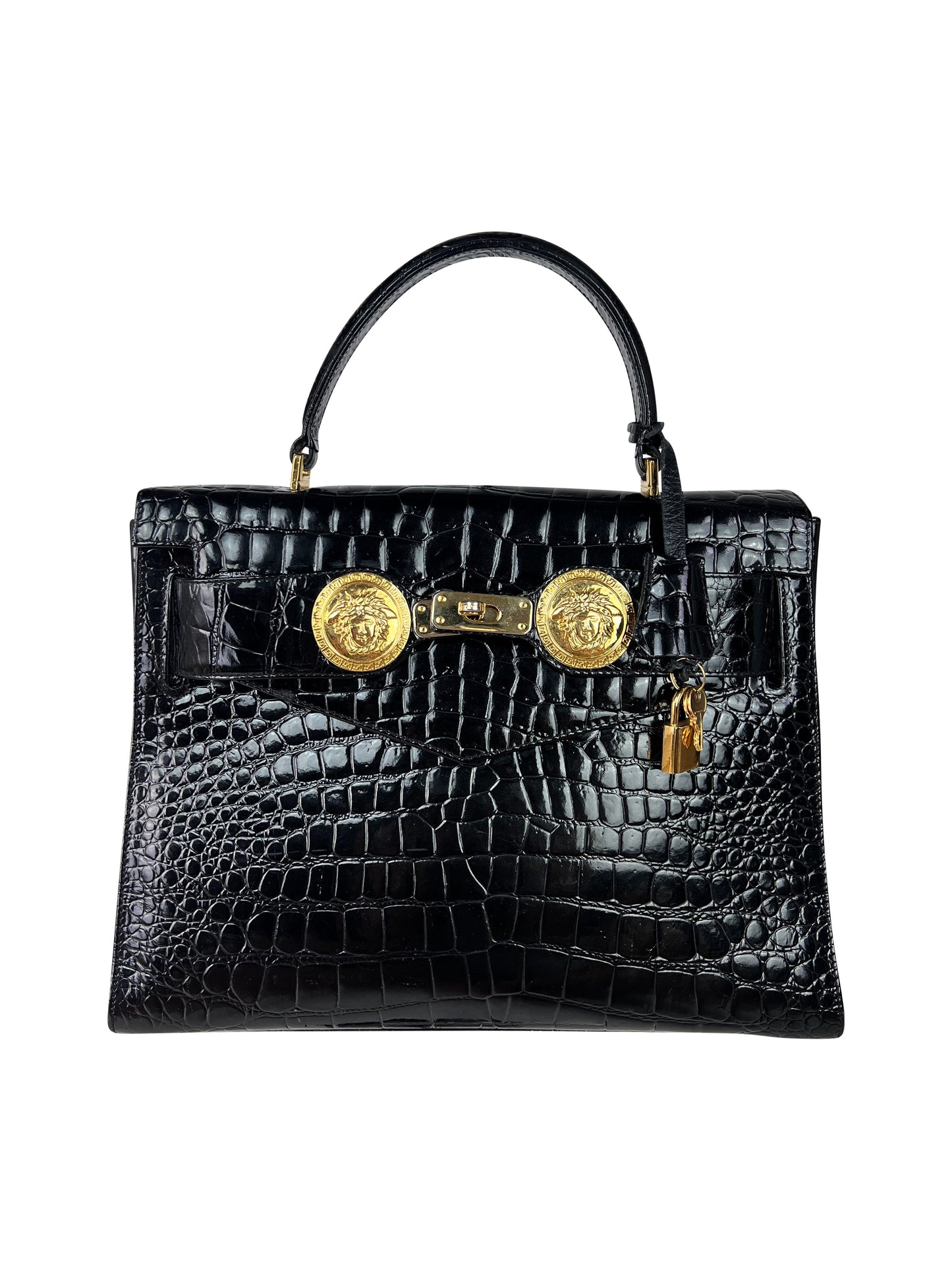 Gianni Versace Fall 1994 Mock Croc Medusa Kelly Satchel — “Princess Diana Handbag”