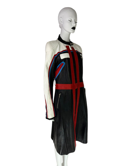 Rare Runway Dolce & Gabbana Spring 2001 Leather Moto Coat