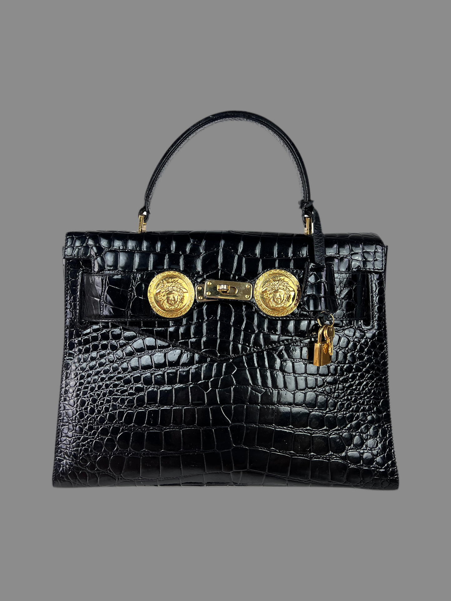 Gianni Versace Fall 1994 Mock Croc Medusa Kelly Satchel — “Princess Diana Handbag”