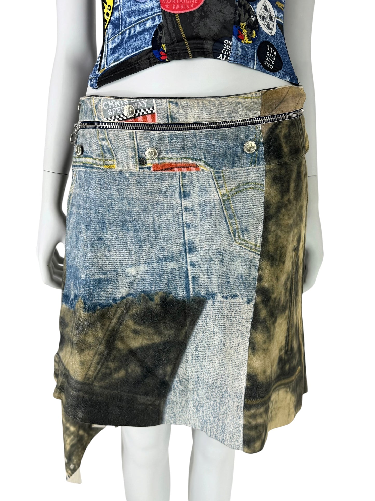 Dior by John Galliano Fall 2001 “Miss Diorella” Deconstructed Leather Skirt
