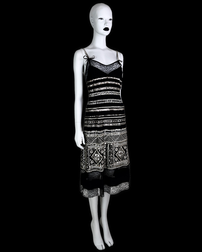 Dior by John Galliano Spring 2006 Embellished and Beaded Silk Cami Dress with Lace trim