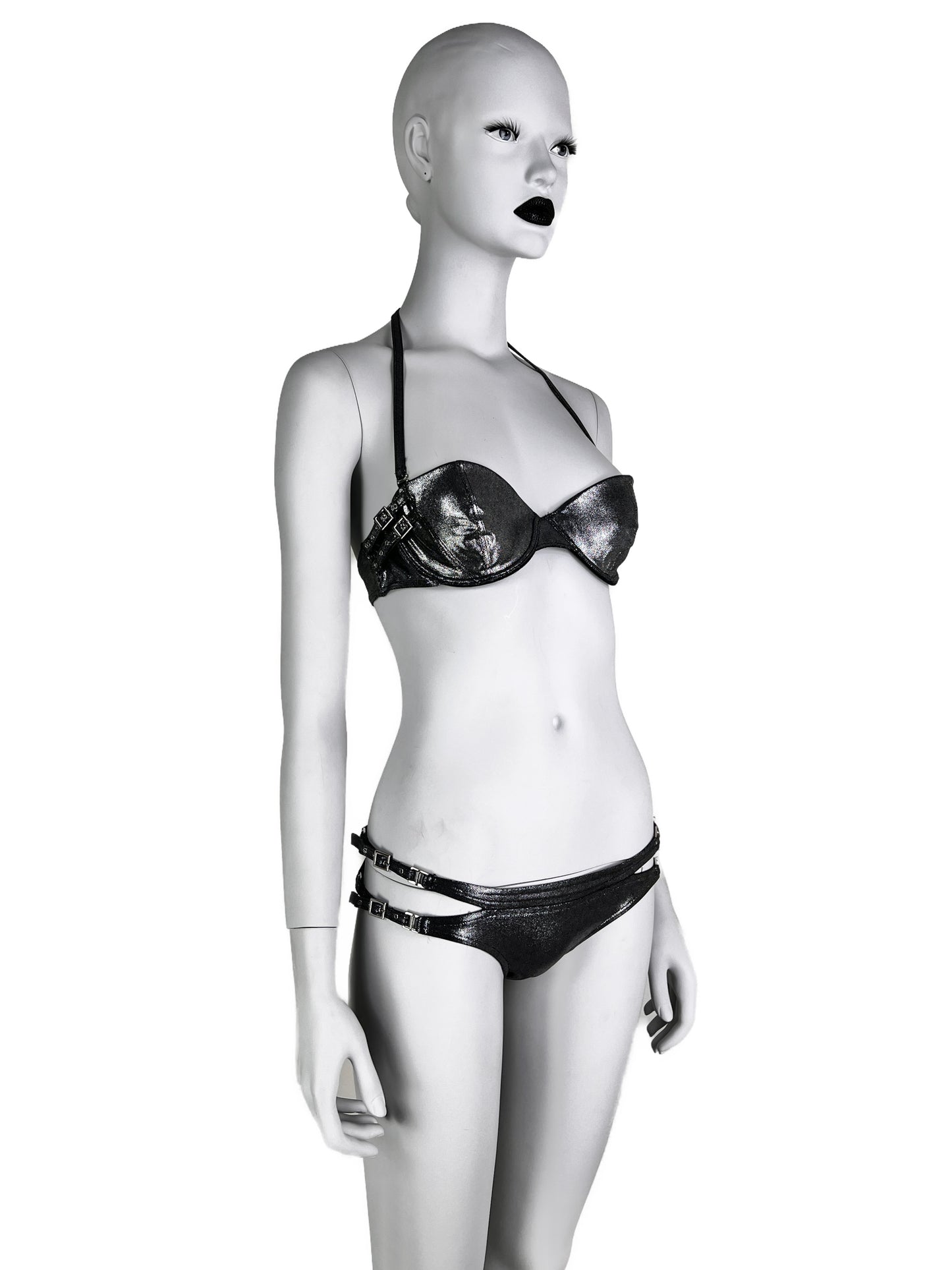 Dior Spring 2004 Metallic Wet Look Cut-Out Bikini