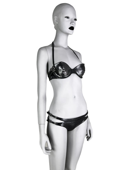 Dior Spring 2004 Metallic Wet Look Cut-Out Bikini