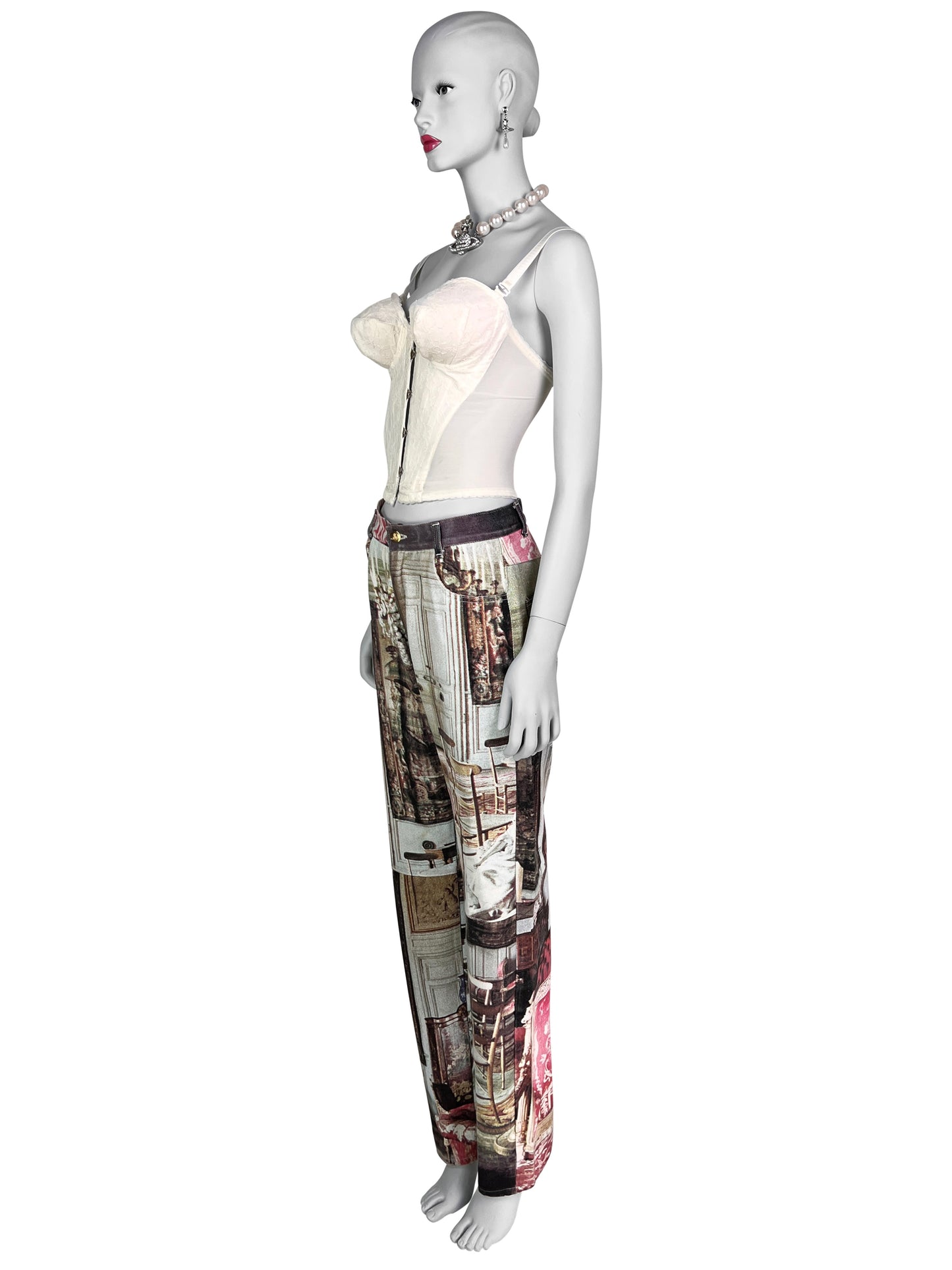 Vivienne Westwood Spring 1992 “Salon” Print Straight Jeans