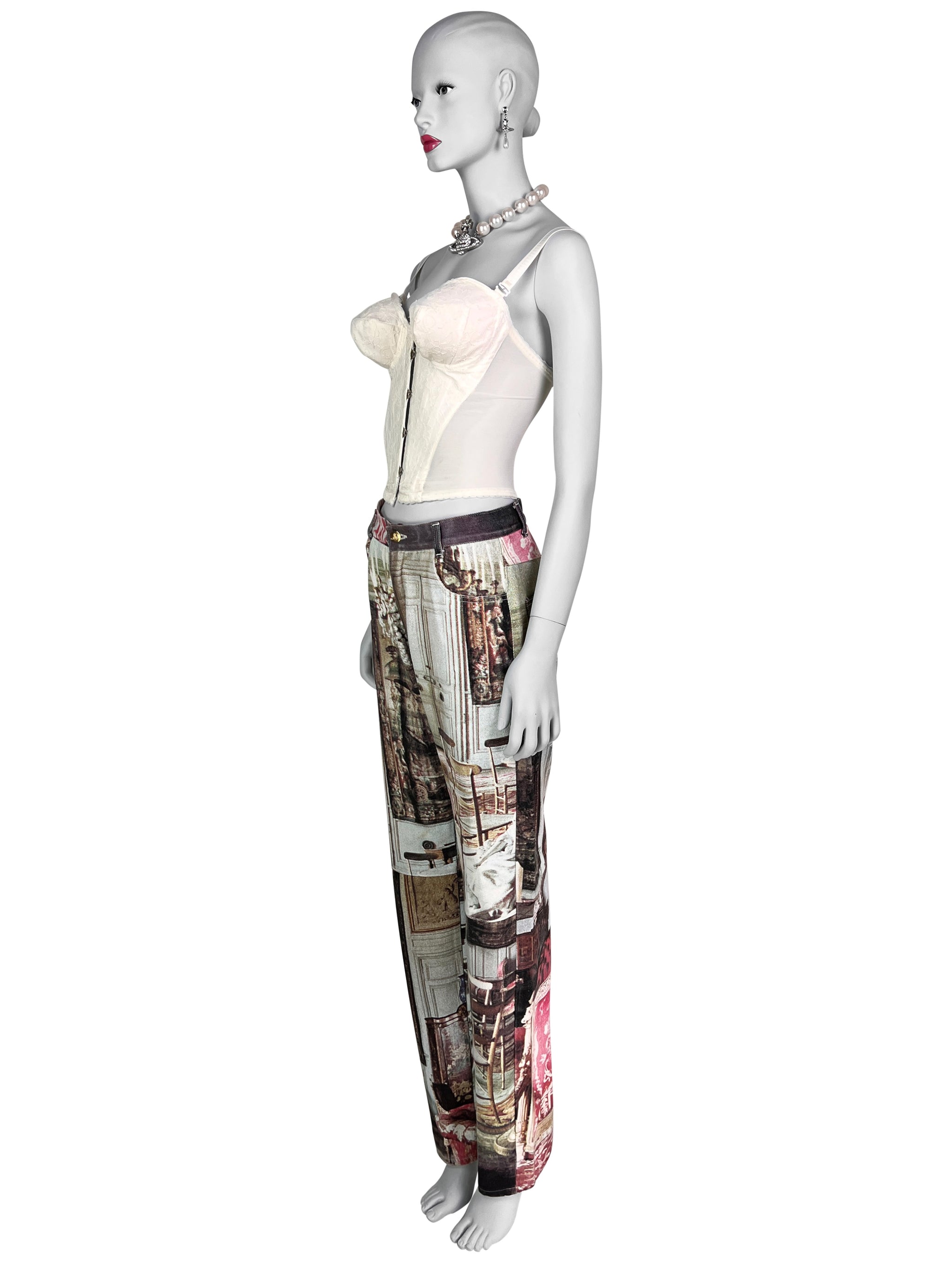 Vivienne Westwood Spring 1992 “Salon” Print Straight Jeans