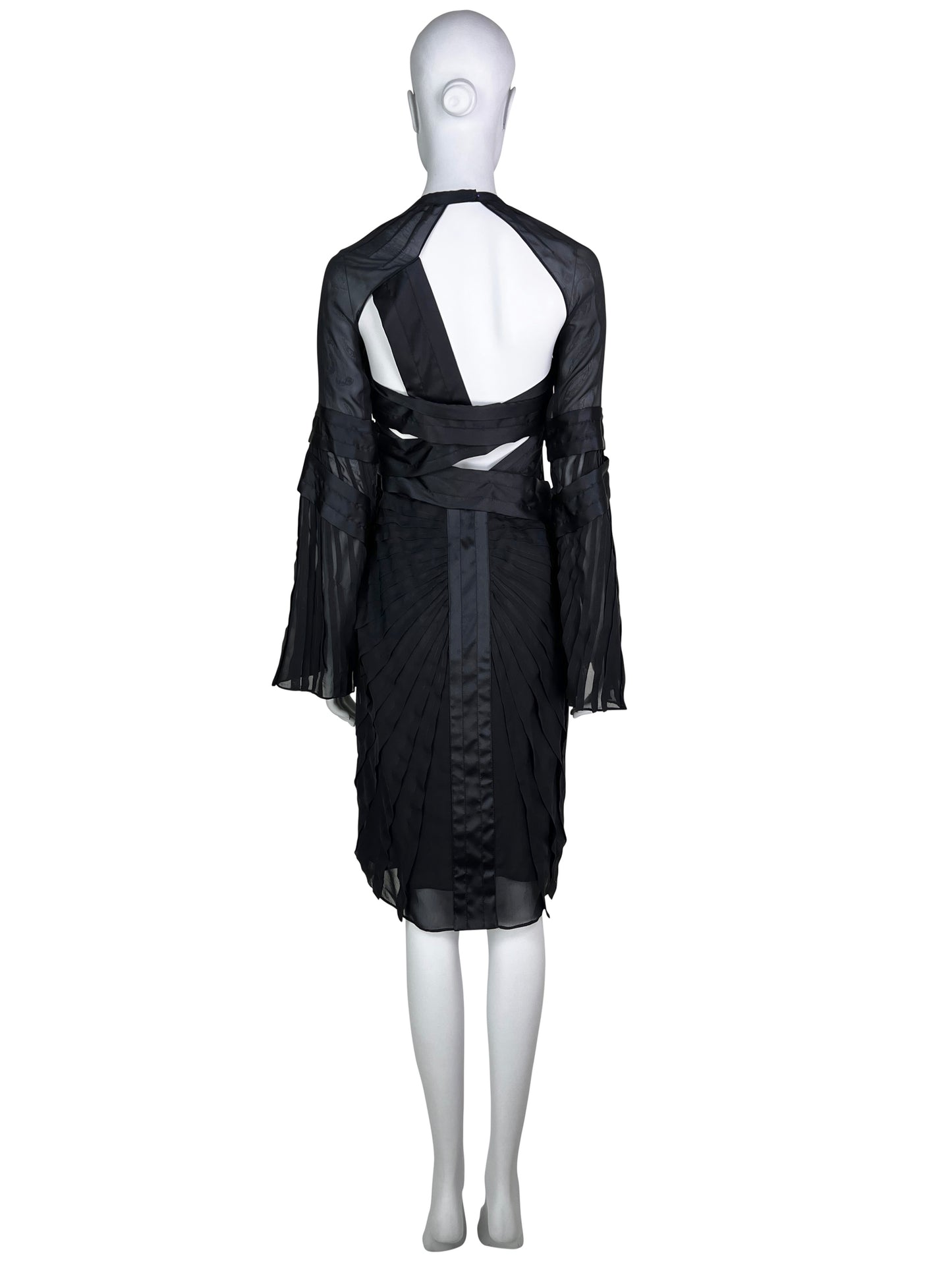 Gucci Fall 2004 Pleated Bondage Silk Dress