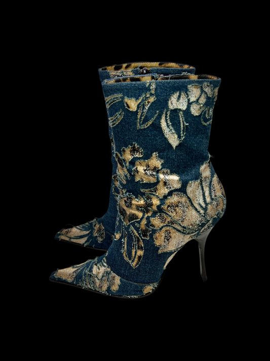 Roberto Cavalli Fall 2001 Denim Ankle Boots