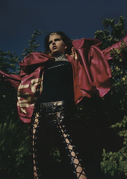 Dior Fall 2003 Leather Lace-Up Pants in Dark Chocolate