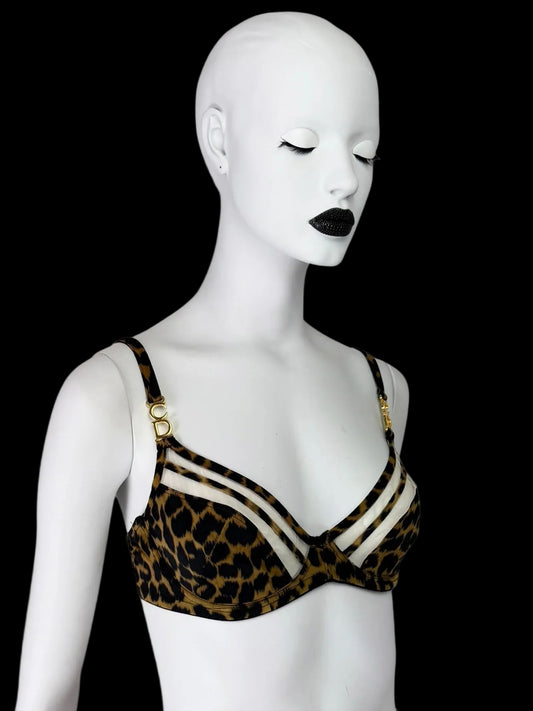 Dior by John Galliano Fall 2000 CD Logo Leopard Runway Bra