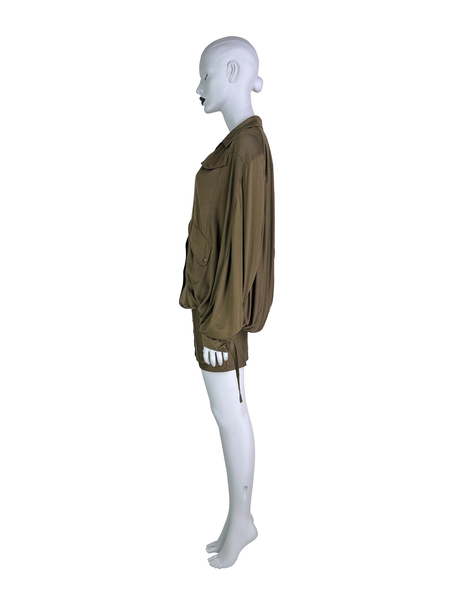 Dior Spring 2003 Silk Khaki Dress