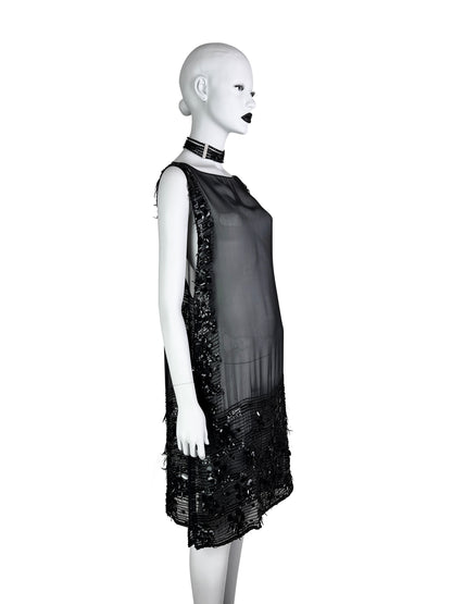 Jean-Paul Gaultier Fall 2004 Embellished Silk Chiffon Tunic Dress