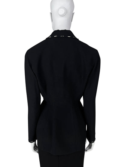 Thierry Mugler Fall 1996 Runway Blazer with Signature Metal Stitching Detail