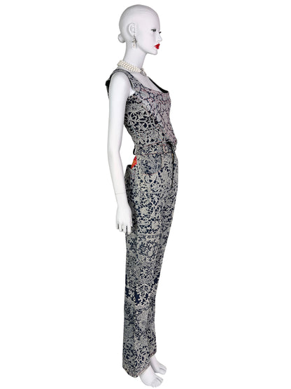 Vivienne Westwood Fall 1992 “Always on Camera” Printed Lace Screen Denim Set