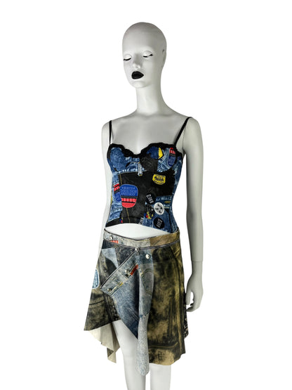 Dior by John Galliano Fall 2001 “Miss Diorella” Deconstructed Leather Skirt