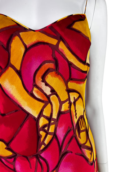 Dior by John Galliano Fall 2000 Stained Glass Bias-Cut Silk Dress
