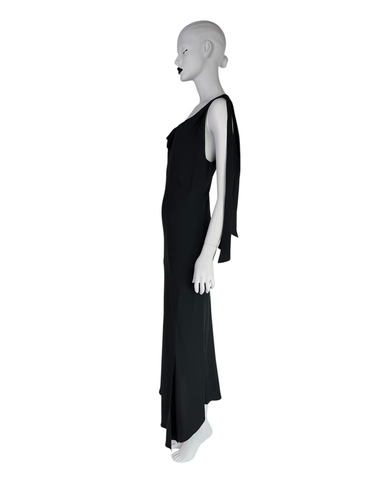 John Galliano Spring 1998 Bias-Cut Draped Black Dress