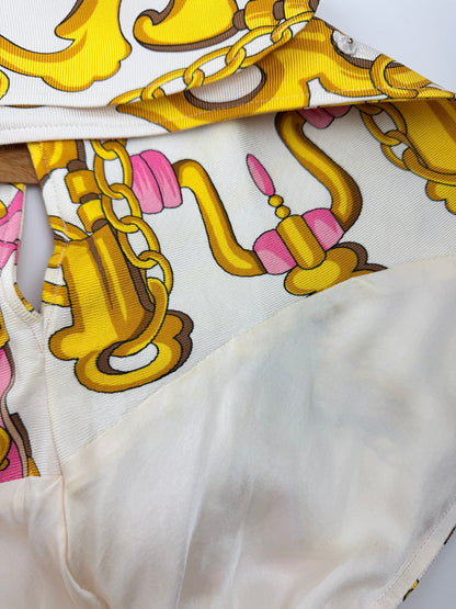 Dior by John Galliano Spring 2000 Runway Silk Equestrian Scarf Dress