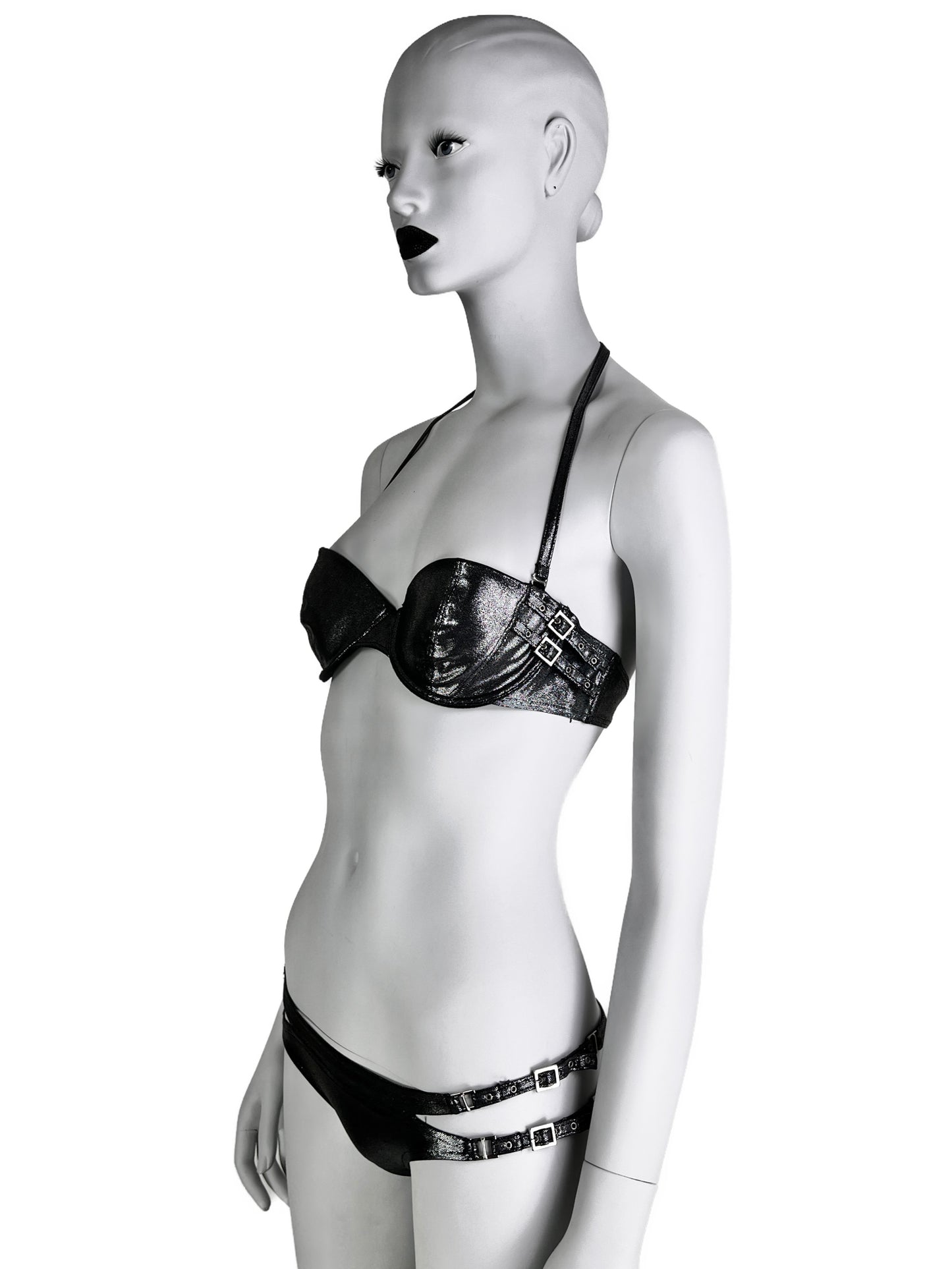 Dior Spring 2004 Metallic Wet Look Cut-Out Bikini