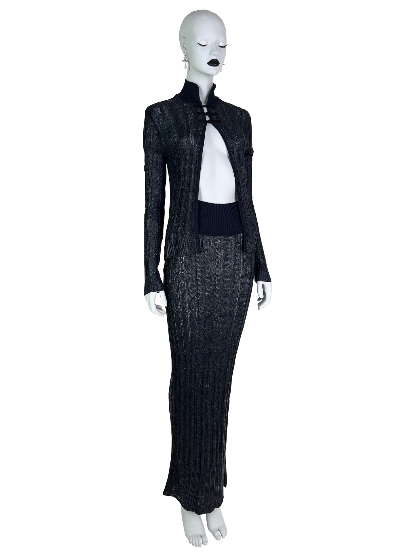 Dior Spring 1999 RTW 3-pieces Rubber Knitted Ensemble