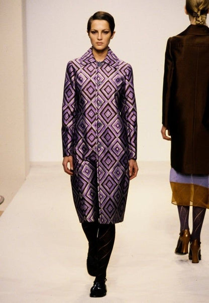 Prada Fall 1996 Diamond Print Coat in Purple