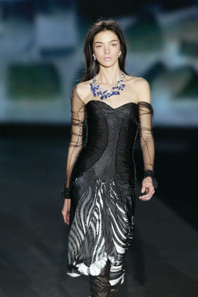 Roberto Cavalli Fall 2003 Black Corseted Dress
