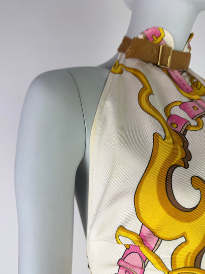 Dior by John Galliano Spring 2000 Runway Silk Equestrian Scarf Dress