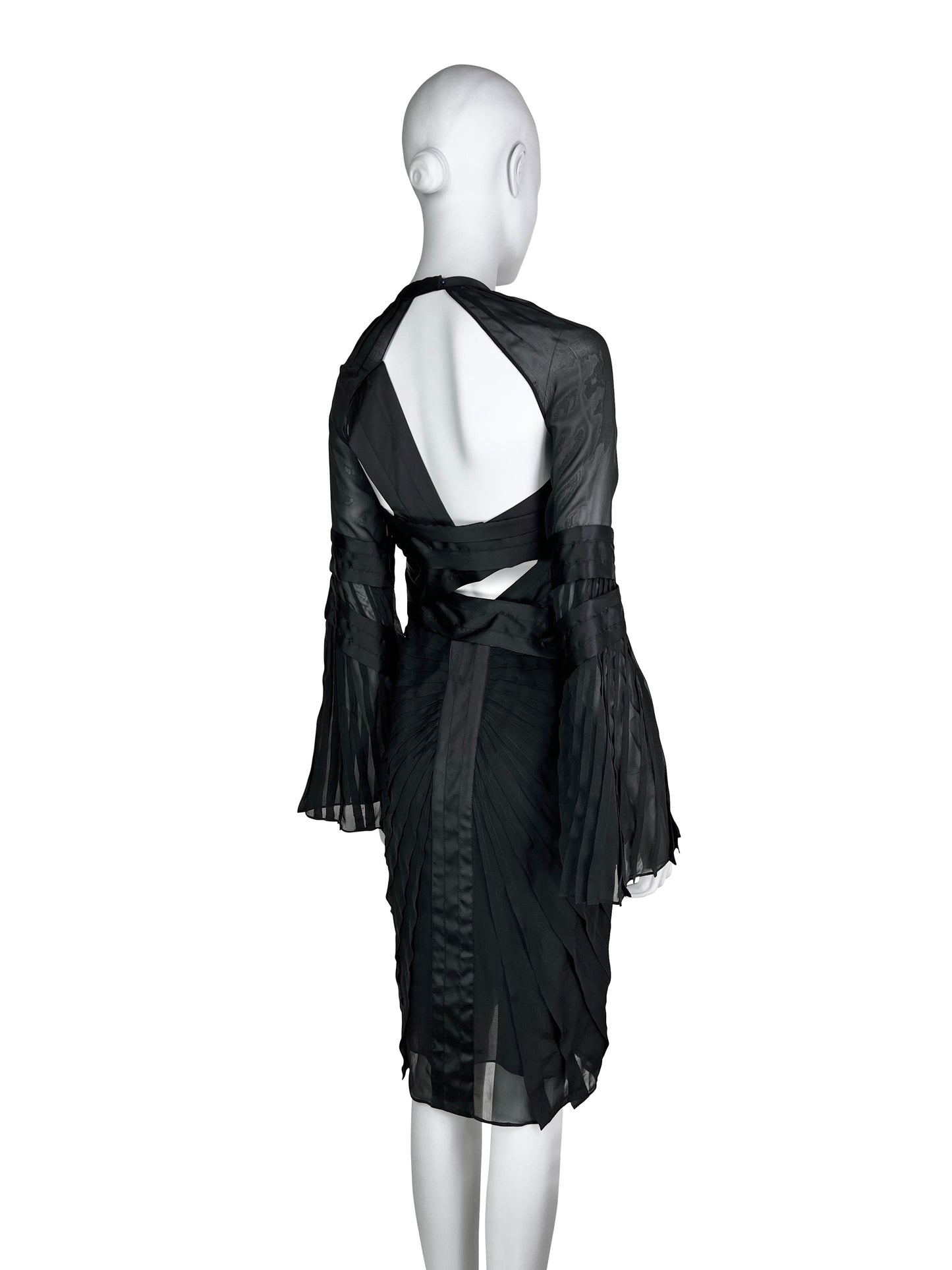 Gucci Fall 2004 Pleated Bondage Silk Dress