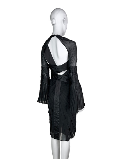 Gucci Fall 2004 Pleated Bondage Silk Dress