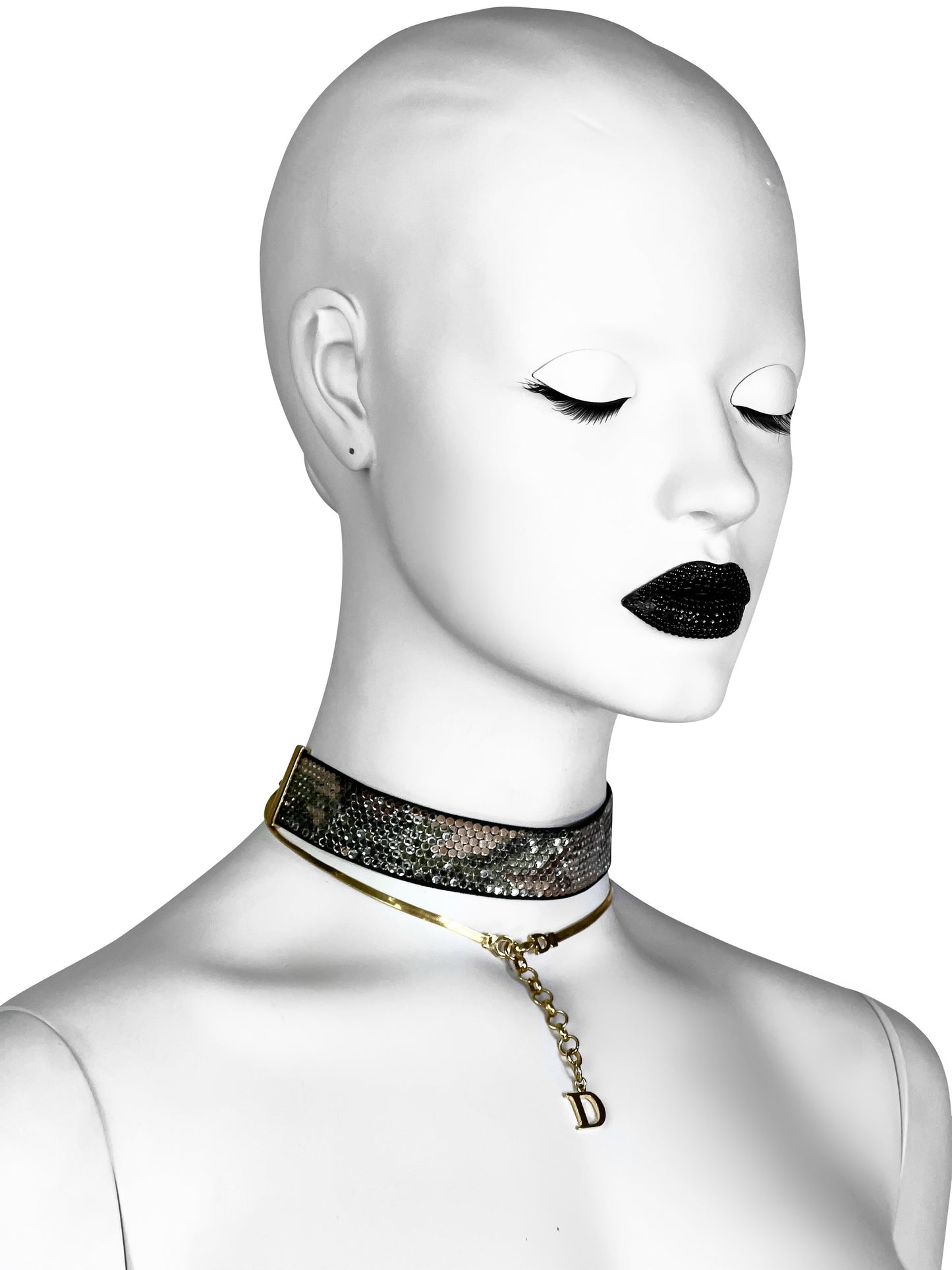 Dior by John Galliano Spring 2001 Crystal Camo Wrap Around Choker