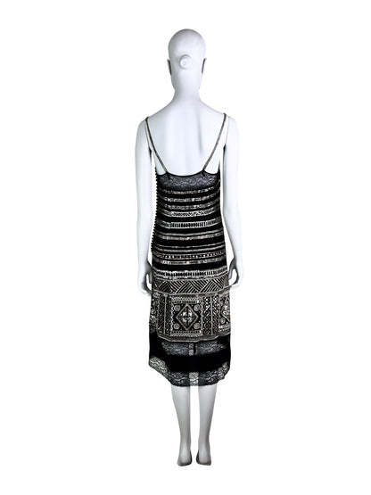 Dior by John Galliano Spring 2006 Embellished and Beaded Silk Cami Dress with Lace trim