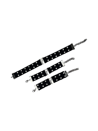 Dior Spring 2002 Street Chic Canvas Choker + Bracelets Jewelry Set