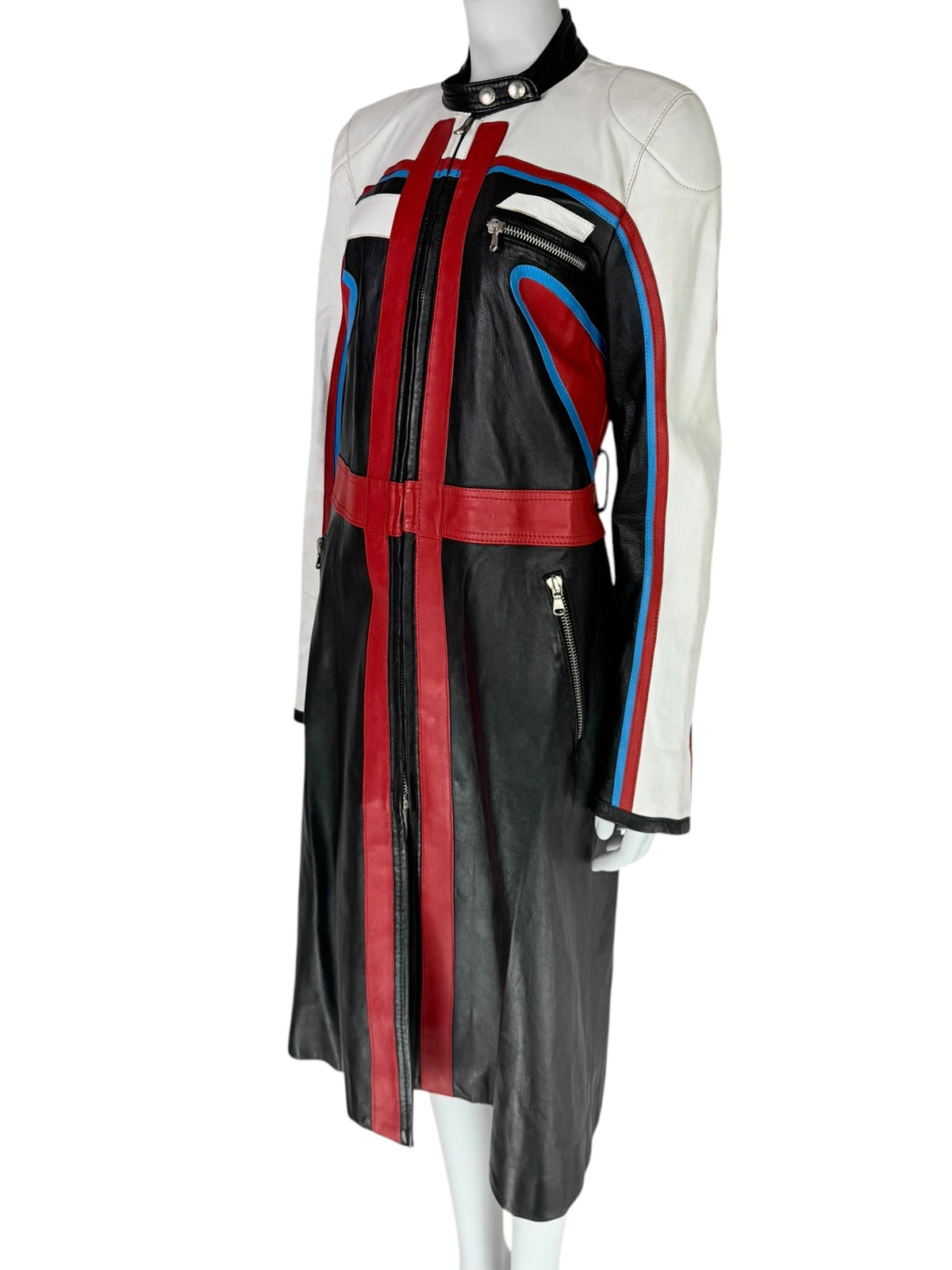 Rare Runway Dolce & Gabbana Spring 2001 Leather Moto Coat