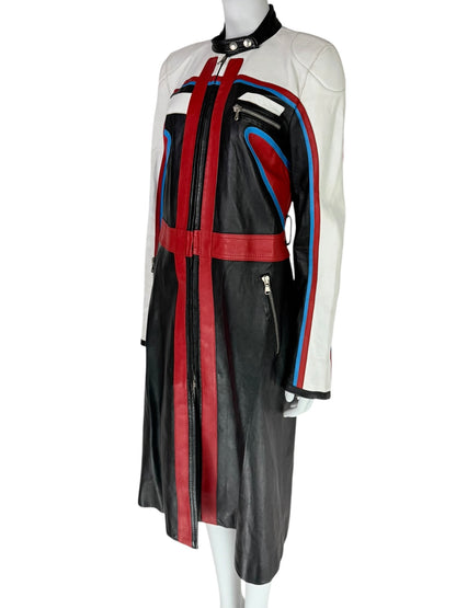 Rare Runway Dolce & Gabbana Spring 2001 Leather Moto Coat