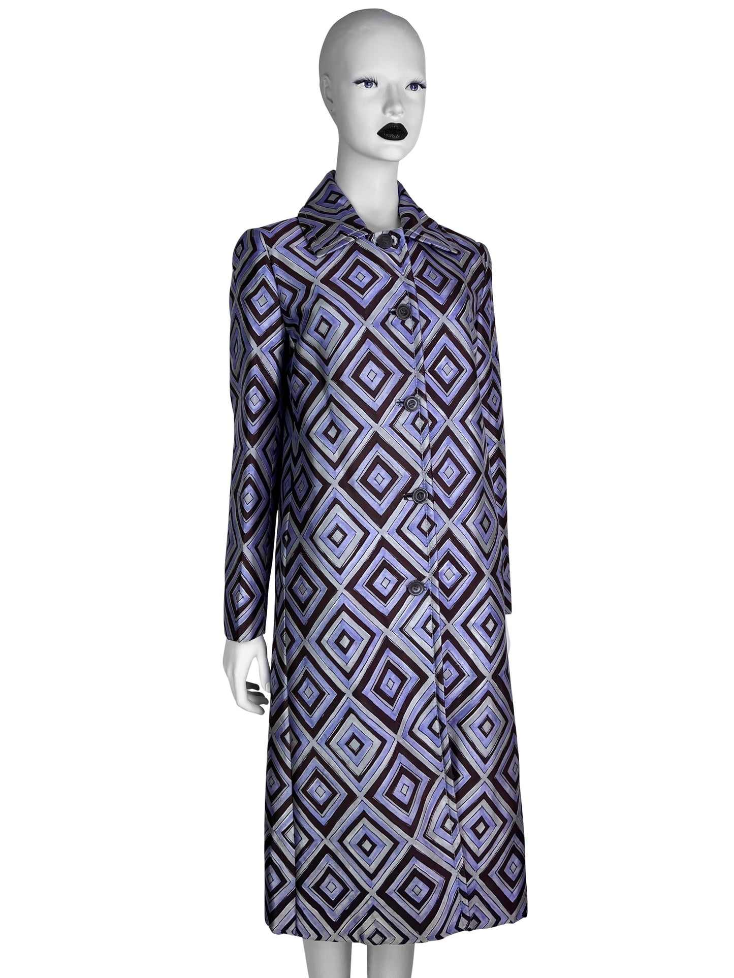 Prada Fall 1996 Diamond Print Coat in Purple