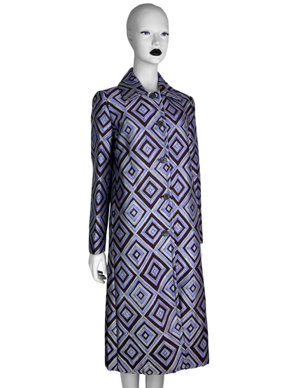 Prada Fall 1996 Diamond Print Coat in Purple