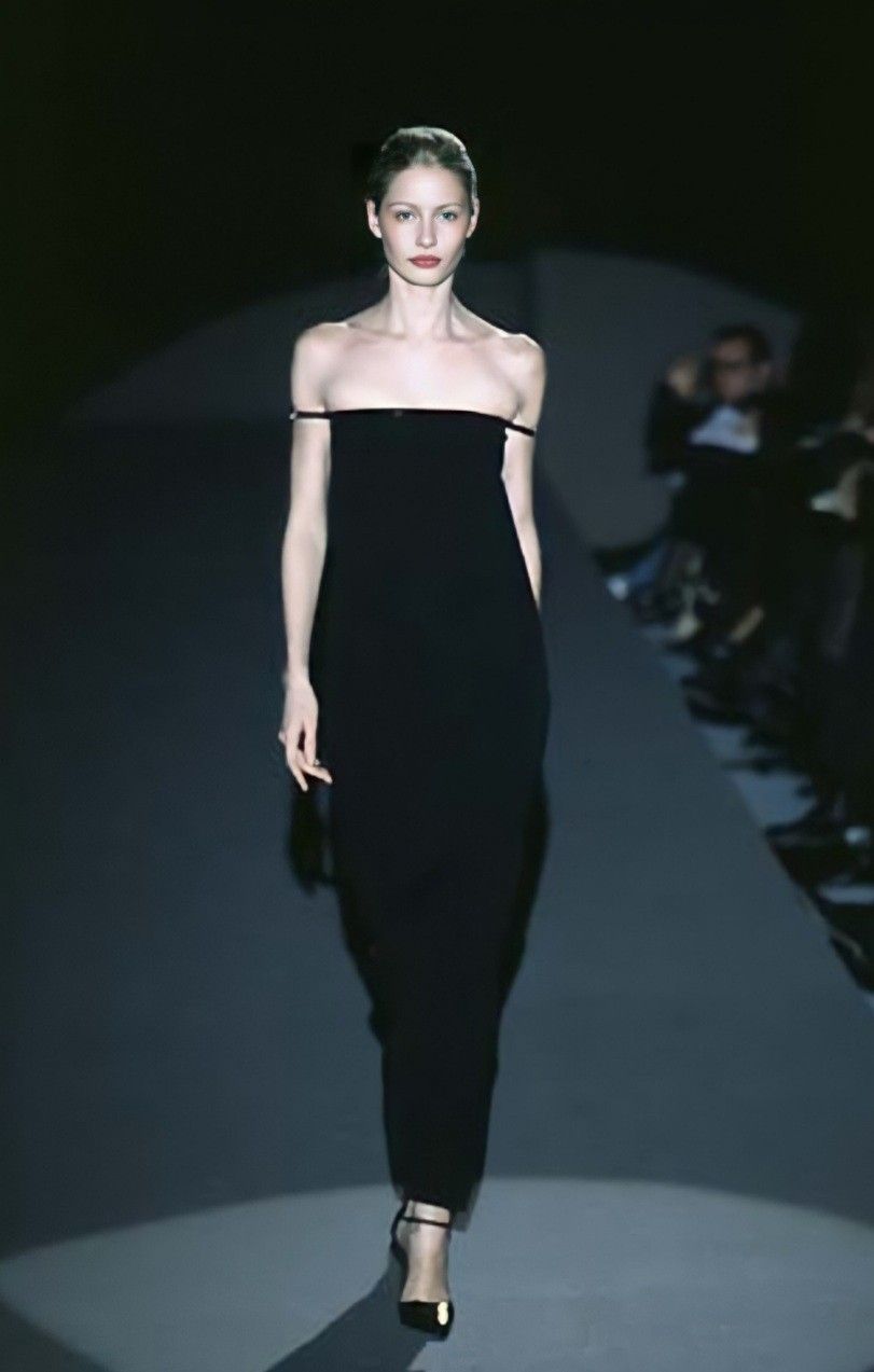 Gucci Fall 1997 G-logo Strap Evening Black Dress