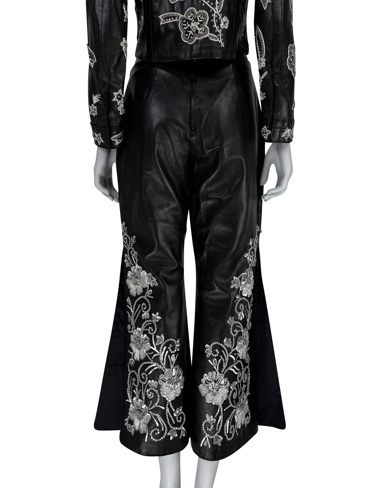 Dolce & Gabbana Spring 2000 Embroidered Leather Capri Pants